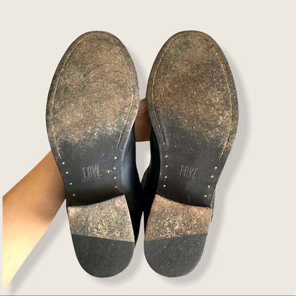 Frye Melissa Stud Black BackZip Tall Leather Boots - Picture 13 of 16